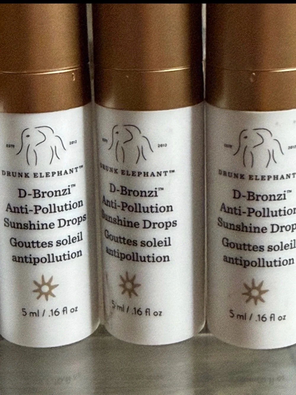 Drunk Elephant D-Bronzi Anti-Pollution Sunshine Drops - 5 x 5ml each bundle